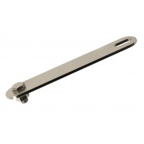 SILENCER BRACKET, STAINLESS 105mm X 25mm STRAIGHT (HOLE CENTRES 75mm)