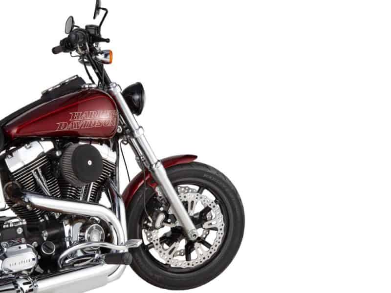 Harley Davidson motorcycle in red with black details for sale at Revelry Motorcycles, Australia.