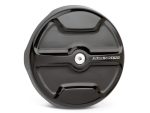 Aluminium motorcycle fuel cap for Revelry Motorcycles, premium black design.