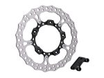 High-performance bicycle disc brake rotor with mount for motorcycle safety and durability.