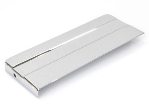 Shiny chrome motorcycle footpeg for Revelry Motorcycles custom bikes.