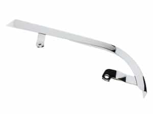 Polished motorcycle handlebar for Revelry Motorcycles, sleek chrome finish.