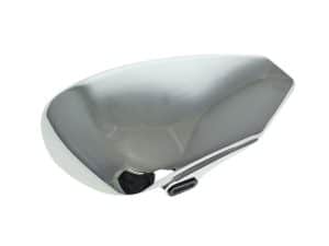 Compact motorcycle mirror with sleek silver finish for Revelry Motorcycles Australia.