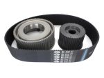 High-performance motorcycle timing belt and pulleys for Revelry Motorcycles enthusiasts.