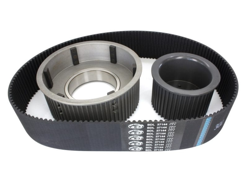 V-Ribbed Drive Belt and Pulley Kit for Harley Davidson Motorcycles.