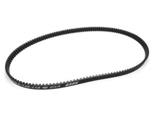 Black motorcycle timing belt for Harley Davidson and custom bikes.
