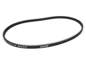 Round black motorcycle drive belt for Revelry Motorcycles and bike maintenance.