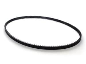Flexible black motorcycle timing belt for Revelry Motorcycles bikes.