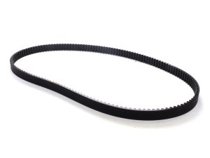 Flexible black motorcycle drive belt, durable and high-performance.