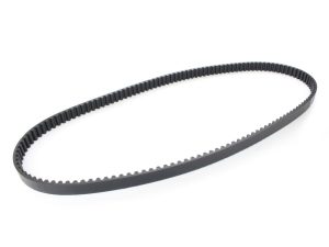 Rubber motorcycle timing belt for Revelry Motorcycles aftermarket parts.
