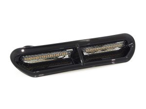 Black motorcycle LED daytime running light bar for Revelry Motorcycles.