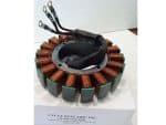 High-performance motorcycle stator coil for optimal engine performance and reliability.