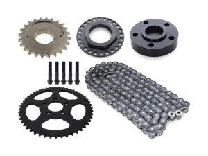 High-performance motorcycle sprockets, chains, and hardware for revamp and repair.