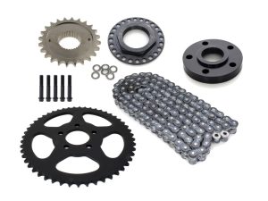 High-performance motorcycle sprocket and chain kit for Revelry Motorcycles, durable and reliable.