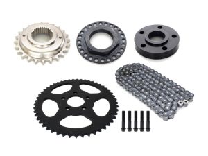 High-quality motorcycle sprockets and chain kit for Revelry Motorcycles, durable and precision-engineered for performance.