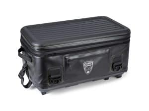 Durable motorcycle dry bag for Revelry Motorcycles riding gear storage.