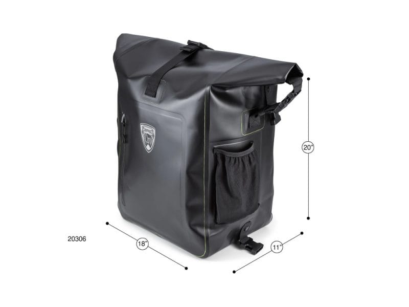 Waterproof motorcycle pannier bag for Revelry Motorcycles touring gear Australia.