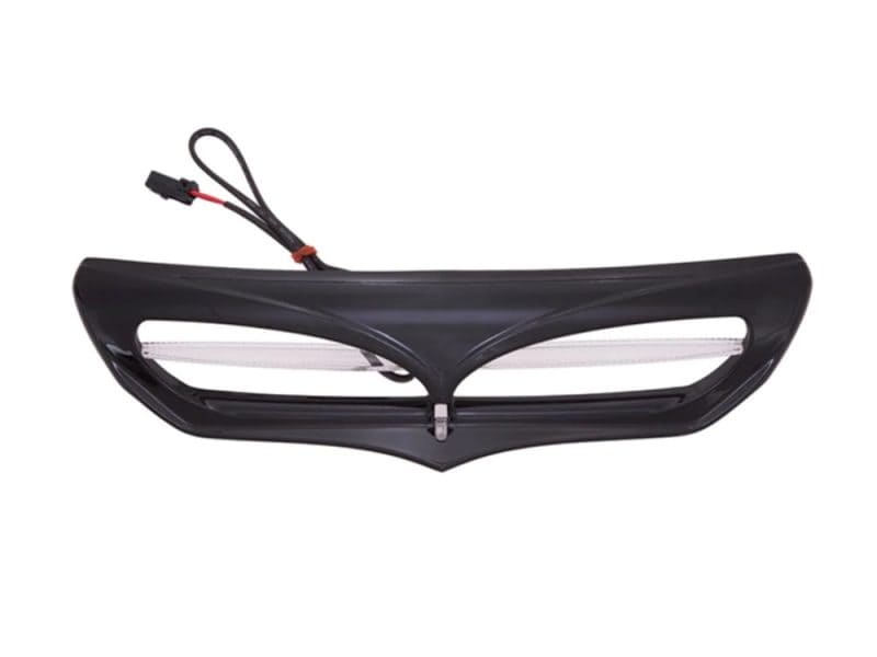 LED Batwing Vent Insert with White Running Light - Black. Fits Touring 2014-2023 LED motorcycle front headlight assembly for Revelry Motorcycles, AU delivery available.