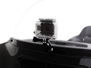 HD action camera mounted on motorcycle, perfect for capturing riding adventures and motorcycle riding videos.