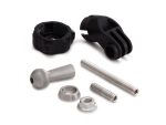 Aluminium motorcycle parts with black plastic accessories and screws for Revelry Motorcycles.