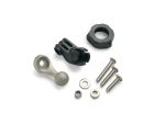 Metal motorcycle part assembly with screws, washers, and specialized components for Revelry Motorcycles.
