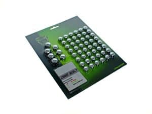 Small chrome motorcycle bolt protectors for Revelry Motorcycles accessories.