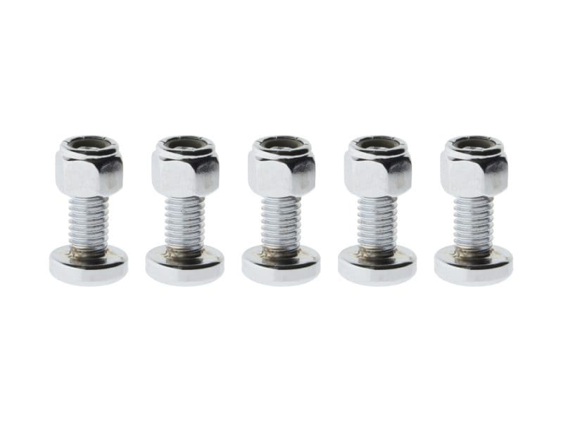 Chrome motorcycle wheel bolt set for Revelry Motorcycles, durable alloy construction.