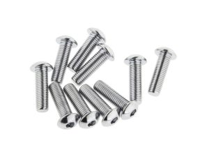 5/16-24 x 1in. UNF Button Head Allen Bolts - Chrome. Pack 10.