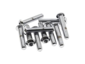 1/4-28 x 1-1/4in. UNF Button Head Allen Bolts - Chrome. Pack 10.