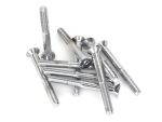 Shiny metal bolts and screws for motorcycle repairs and accessories.