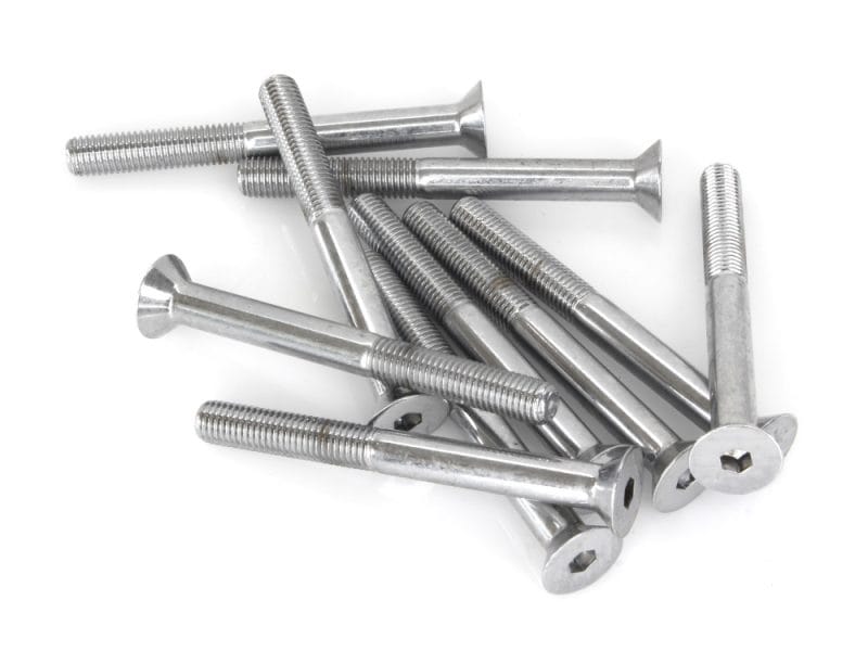 Aviation screws and bolts for motorcycle repairs and custom builds at Revelry Motorcycles.