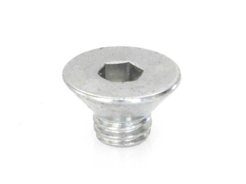 High-quality motorcycle bolt with hexagonal socket, durable metal construction, Revelry Motorcycles parts Australia.