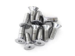 Stainless steel motorcycle screws for revelry cycles projects.