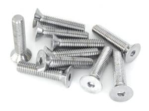 Stainless steel motorcycle screws and bolts for Revelry Motorcycles custom bikes.