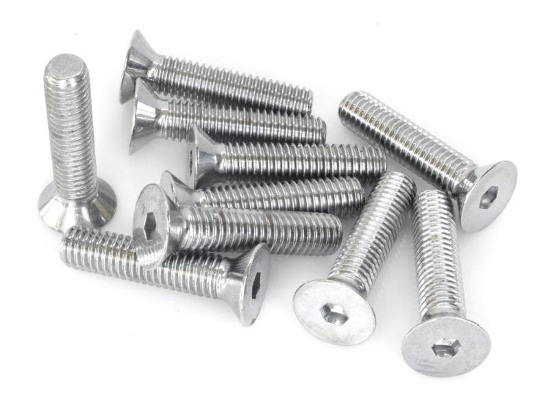Stainless steel motorcycle screws and bolts for Revelry Motorcycles custom bikes.