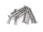 Assorted motorcycle hardware bolts for Revelry Motorcycles, high-quality stainless steel fasteners for custom bikes.