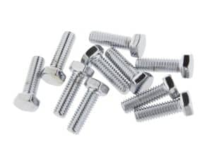 Stainless steel motorcycle bolts for bike repair and maintenance.