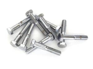Stainless steel motorcycle bolts for Revelry Motorcycles custom builds.