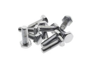 Stainless steel bolts and nuts for motorcycle repair and customisation.