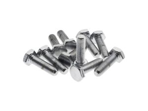 Stainless steel motorcycle bolts and fasteners for bike repair and customization.