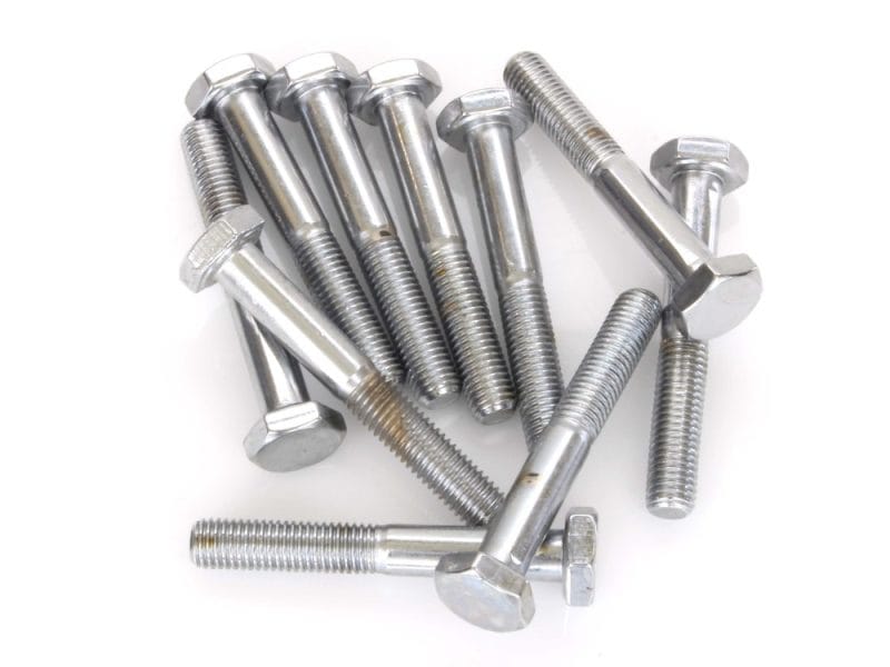 Stainless steel motorcycle bolts and fasteners for Revelry Motorcycles.