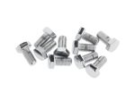 Chrome motorcycle bolts for bike maintenance and upgrades.