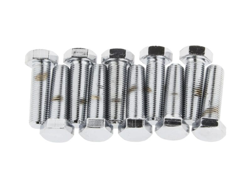 Chrome motorcycle wheel bolts for Revelry Motorcycles.