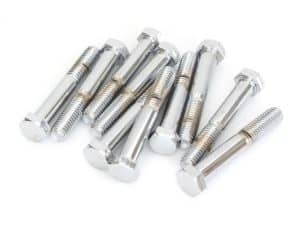 High-performance motorcycle bolts for Revelry Motorcycles, durable and chrome-plated for reliability.