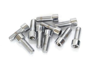5/16-24 x 7/8in. UNF Polished Socket Head Allen Bolts - Chrome. Pack 10.