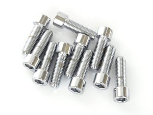 5/16-24 x 1in. UNF Polished Socket Head Allen Bolts - Chrome. Pack 10.