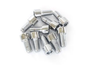 3/8-16 x 3/4in. UNC Polished Socket Head Allen Bolts - Chrome. Pack 10.