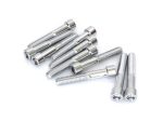 3/8-16 x 2-1/4in. UNC Polished Socket Head Allen Bolts - Chrome. Pack 10.