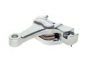 Right Hand Rear 4 Piston Caliper & Mounting Bracket - Chrome. Fits Softail 1987-1999.