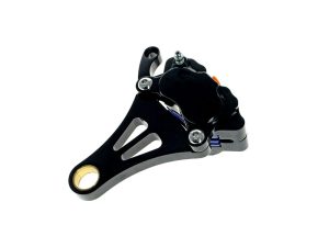 Right Hand Caliper & Mounting Bracket - Black. Fits Custom Wide Springer with 3/4in. Axle & 11.5in. Disc Rotor.